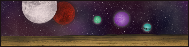 Five of six moons over The Plain.